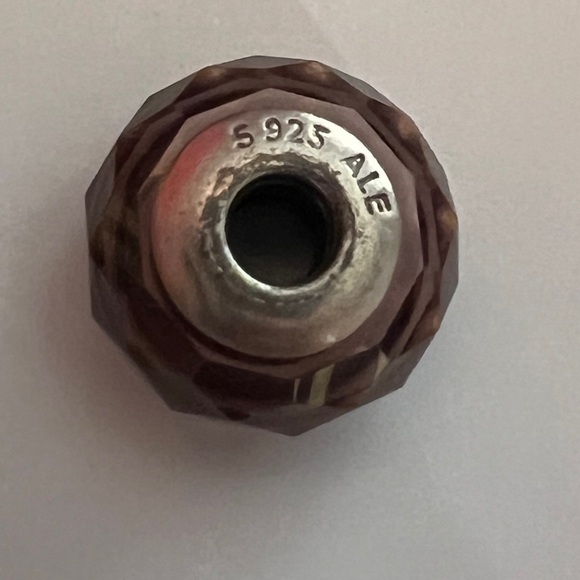 Pandora Retired Purple Silver Beaded Charm - Picture 8 of 8